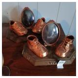 Vintage baby shoe photo frames