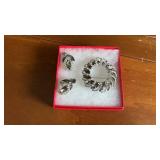 Weiss Brooch and Earring Set