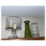 Glass trifle dish & vase & jar