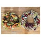 2 Holiday Door Wreaths