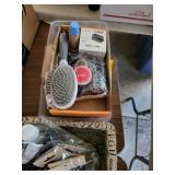 4 baskets of makeup & misc items