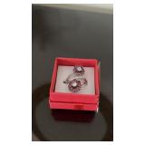 .925 Sterling Silver Raspberry Rhodolite Ring