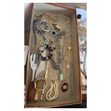Tray Lot of Costume Jewelry
