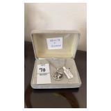 Sterling Silver .925 Koala Necklace W Black