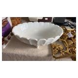 Milk Glass Bowl and Wall Plaques