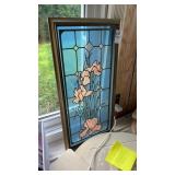 Stained Glass window panel with Flower Design