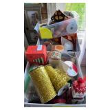 3 boxes of Christmas/fall ribbons and crafting