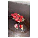 Cord Brooch and Earring Set