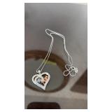 .925 Sterling Silver Mom Heart Necklace and