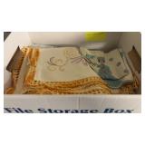 Box of Dresser Scarfs and Doilies