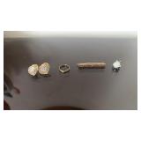 Lot of 10K Gold Earrings, Ring, Pin and Pendant