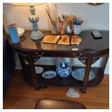 Lane half moon console table 49' long, 15' deep