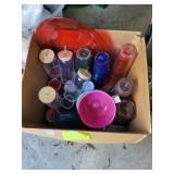 Box lot of Tumblers & misc items