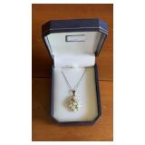 .925 Sterling Silver Opal Necklace