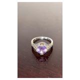 .925 Sterling Silver Amethyst Ring
