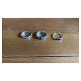 Lot of 3 Sterling Silver .925 Rings