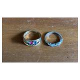 Lot of 2 Sterling Silver Rings .925