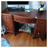 Wooden desk with no contents 47' long, 19' deep
