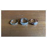 Lot of 3 Sterling Silver .925 Rings