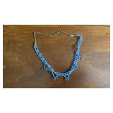 .925 Sterling Silver Clasp Blue Necklace