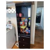 Storage cabinet with glass shelves & 2 drawer
