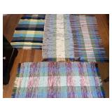 4 handmade throw rugs -largest 23 x 45 inches
