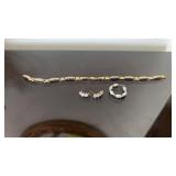 Lot of 10k Gold & Diamonds Broken Bracelet and