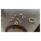 Lot of 14K Broken Earrings, Bracelets and More