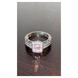 Pink Gemstone .925 CZ Ring Size 10