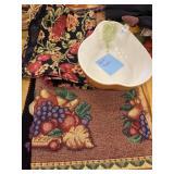 Pear dish and fruit/fall table runners