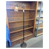 Antique cast iron and brass bridge floor lamp