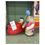 Vintage polar bear celluloid wind up toy and