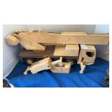 Hand-Crafted Wooden Crane Truck