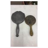 Lot of 2 Antique Hand Mirrors ï¿½ Repoussï¿½ Floral
