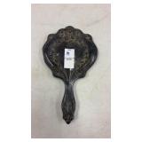 Antique Silver-Plated Vanity Hand Mirror with
