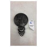 Antique Silver-Plated Village Scenic Hand Mirror
