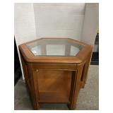 MCM End Table w Beveled Glass