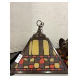 Vintage hanging pendant lamp/brown metal
