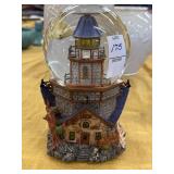 Halloween lighthouse snow globe
