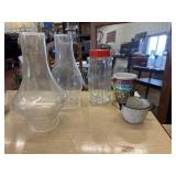 Oil lamp glass globes, Sweden teacup, Nutrasweet
