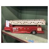 Vintage metal hook N ladder firetruck toy