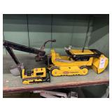 Vintage Tonka trencher toy and mini bulldozer