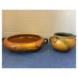 Vintage Roseville Pottery brown pinecone bowls