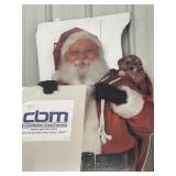Vintage Santa Cardboard Ad Sign