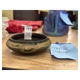 Vintage Roseville Rosecraft art pottery low bowl