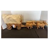 Vintage Hand-Crafted Covered Wagon & Oxen
