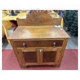 Antique wooden dry sink with key 31 X 18 X 38 in