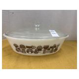 Vintage Glassbake 2QT lidded casserole dish with