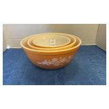Vintage Pyrex Graduated Bowls Harvest Wheat Bowls