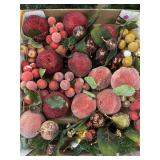 Flat of fruit ornaments and picks